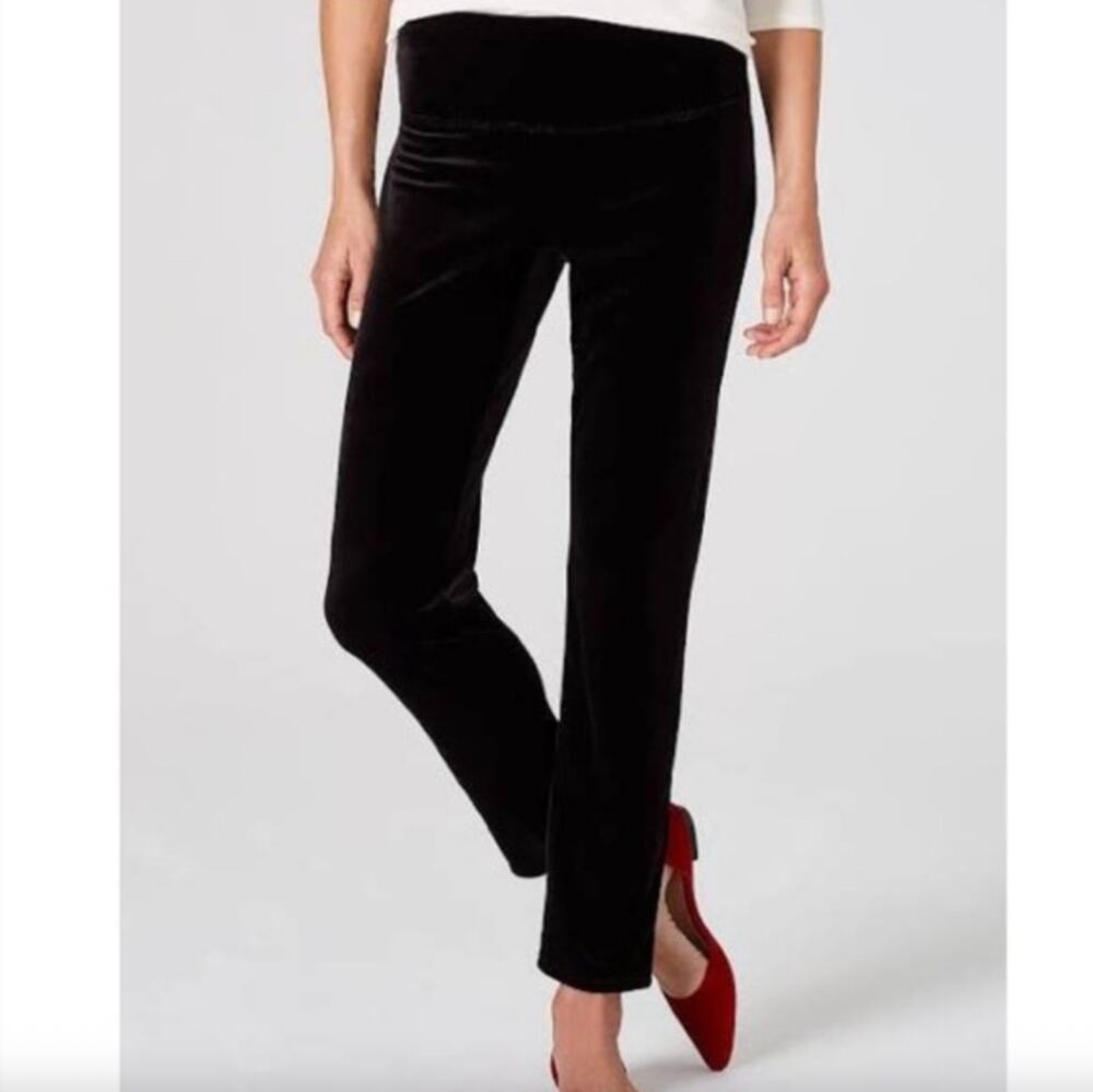 J. Jill Wearever Collection Velvet Velour Slim Ankle Pants Size XL Pull On Boho